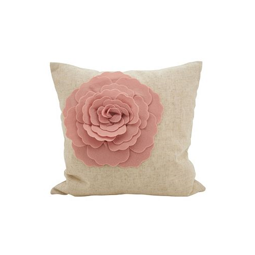 Saro Lifestyle Rose Flower Statement Throw Pillow 18 x 18