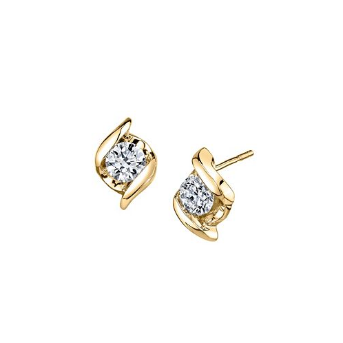 Sirena Diamond (1/5 ct. t.w.) Twist Earrings in 14k Yellow Gold