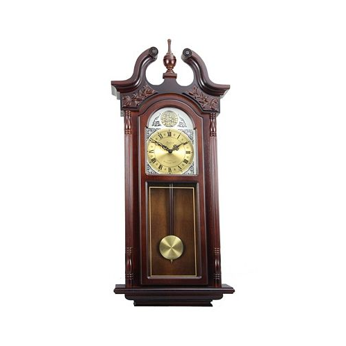 Bedford Clock Collection 38 Grand Antique Chiming Wall Clock with Roman Numerals