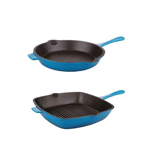 BergHOFF Neo 2-Pc. 10 Fry Pan and 11 Grill Pan Cast Iron Set