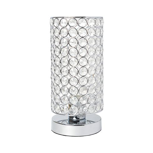 All The Rages Elegant Designs Elipse Crystal Bedside Nightstand Cylindrical Uplight Table Lamp