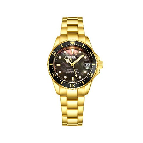 Stuhrling Womens Gold Tone Stainless Steel Bracelet Watch 32mm
