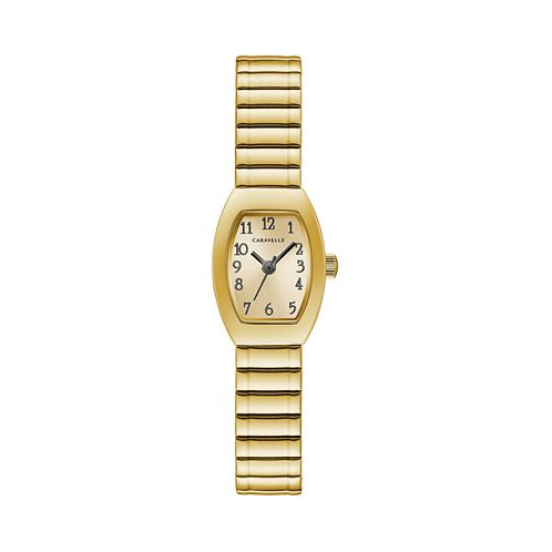 Caravelle Womens Gold-Tone Expansion Bracelet Watch 18x25mm