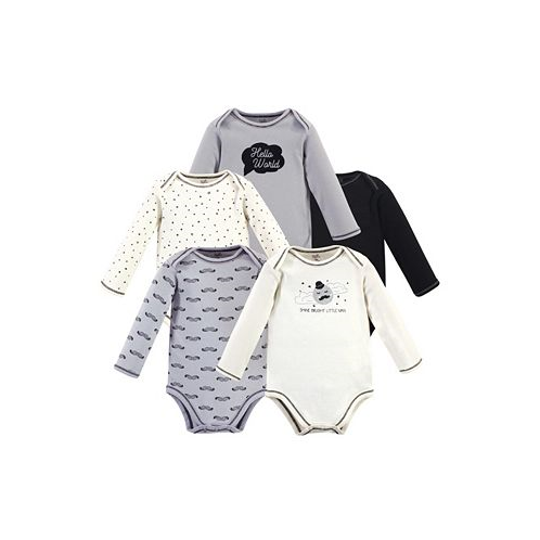 Touched by Nature Baby Boys Baby Organic Cotton Long-Sleeve Bodysuits 5pk Mr. Moon