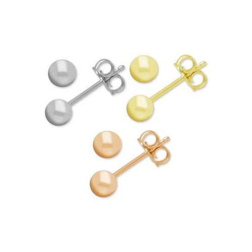 And Now This 3-Pc. Set Silver Plated Ball Stud Earrings