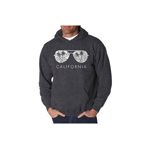LA Pop Art Mens California Shades Word Art Hooded Sweatshirt