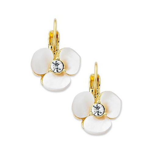 Kate spade new york Earrings Gold-Tone Cream Disco Pansy Flower Leverback Earrings