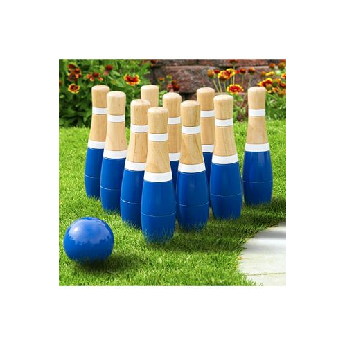 Trademark Global Hey Play 8 Inch Wooden Lawn Bowling Set