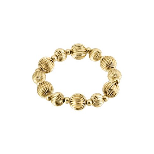 2028 Gold-Tone Round Beaded Stretch Bracelet