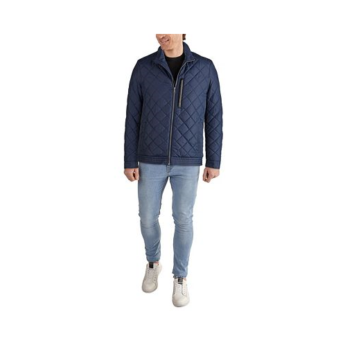 Cole Haan Mens Diamond Quilt Jacket with Faux Sherpa Lining