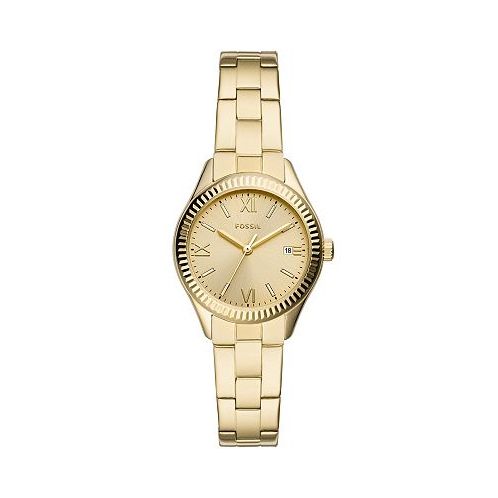 Fossil Ladies Rye three hand gold tone stainless steel watch 30mm