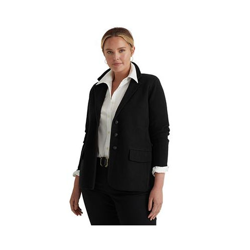 POLO Ralph Lauren Womens Plus Size Combed Cotton Single-Breasted Blazer