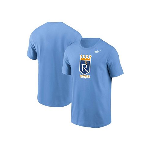 Nike Mens Light Blue Kansas City Royals Cooperstown Collection Logo T-shirt