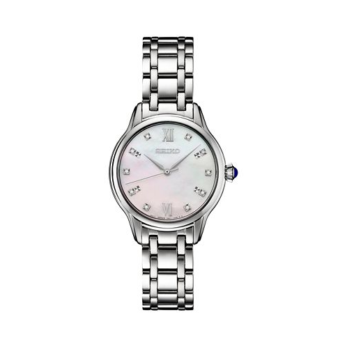 Seiko Womens Diamond (1/10 ct. t.w.) Stainless Steel Bracelet Watch 30mm