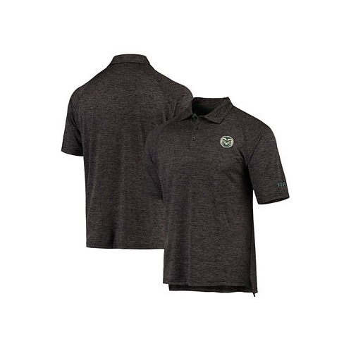 Colosseum Mens Heathered Black Colorado State Rams Logo Down Swing Polo