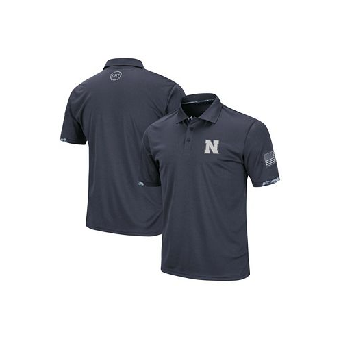 Colosseum Mens Charcoal Nebraska Huskers OHT Military Inspired Appreciation Digital Camo Polo