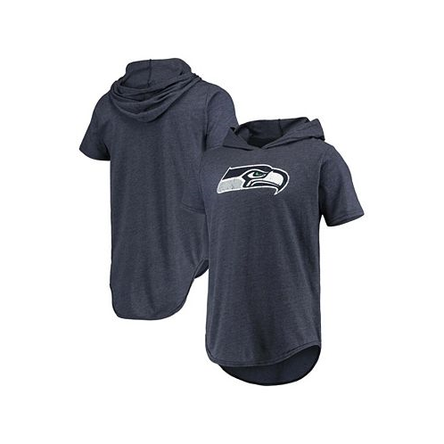 Majestic Mens College Navy Seattle Seahawks Primary Logo Tri-Blend Hoodie T-shirt