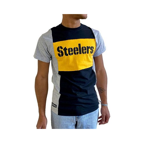 Refried Apparel Mens Heathered Black Pittsburgh Steelers Split T-shirt