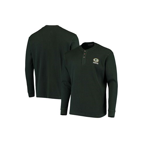 Dunbrooke Mens Green Green Bay Packers Maverick Thermal Henley Long Sleeve T-shirt