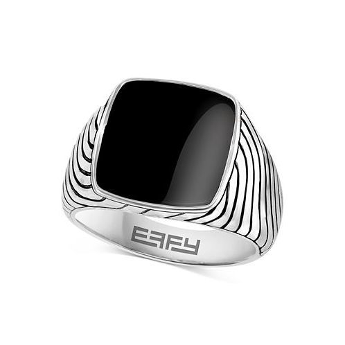 EFFY Collection EFFY Mens Onyx Ring in Sterling Silver