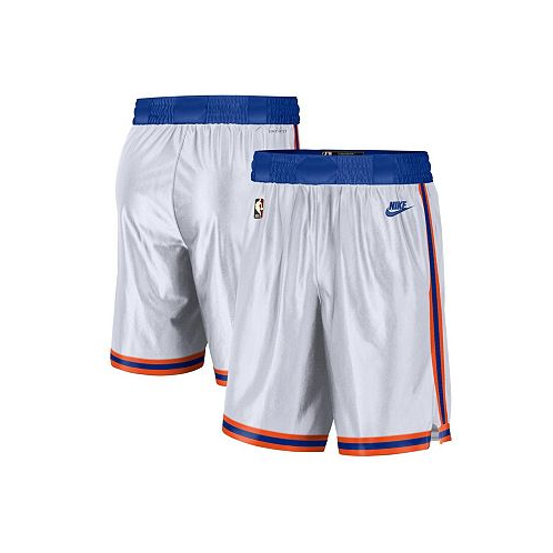 Nike Mens White and Blue New York Knicks 2021/22 Classic Edition Swingman Performance Shorts