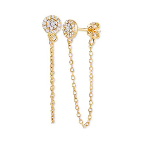Giani Bernini Cubic Zirconia Cluster Chain Drop Earrings in 14k Gold-Plated Sterling Silver (Also in Sterling Silver)