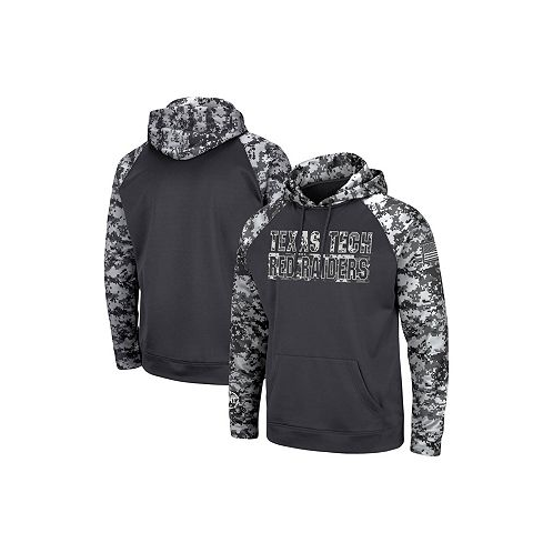 Colosseum Mens Charcoal Texas Tech Red Raiders OHT Military-Inspired Appreciation Digital Camo Pullover Hoodie