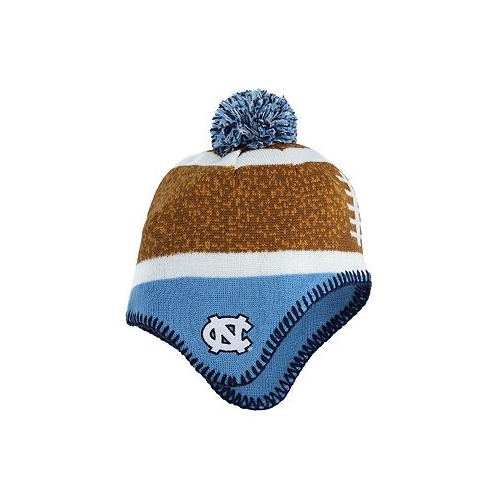 Outerstuff Little Boys and Girls Brown and Carolina Blue North Carolina Tar Heels Football Head Knit Hat with Pom