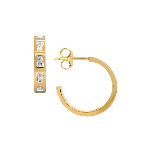And Now This 18K Gold Plated Imitation Cubic Zirconia Encrusted Hoop Earrings