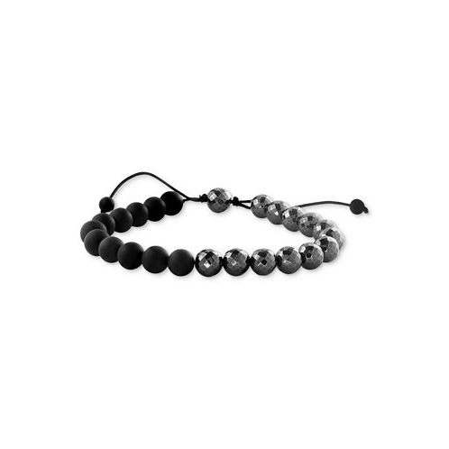 EFFY Collection EFFY Mens Onyx & Hematite Beaded Black Cord Bolo Bracelet