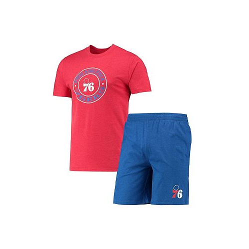 Concepts Sport Mens Royal Red Philadelphia 76ers T-shirt and Shorts Sleep Set