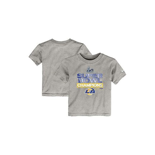 Nike Toddler Girls and Boys Heather Gray Los Angeles Rams Super Bowl LVI Champions Locker Room Trophy Collection T-shirt