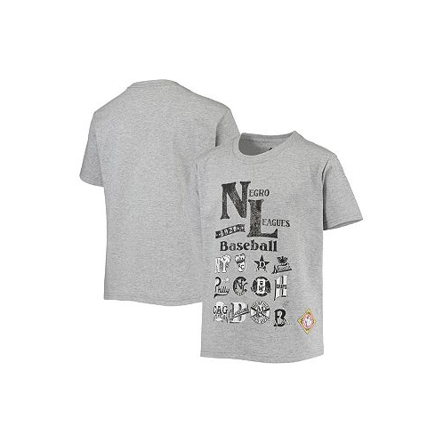 Stitches Big Boys Heather Gray Negro League Baseball All-Over Print T-shirt