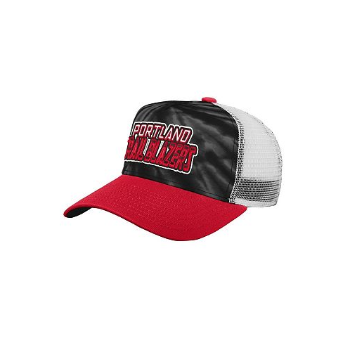 Outerstuff Big Boys Black Red Portland Trail Blazers Santa Cruz Tie-Dye Snapback Hat