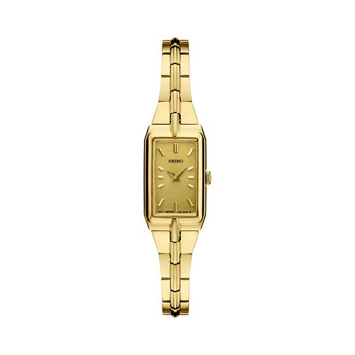 Seiko Womens Essential Gold-Tone Stainless Steel Bracelet Watch 15mm