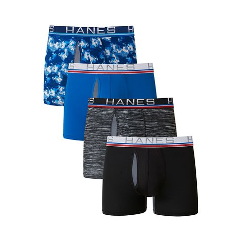 Hanes Mens 4-Pk. Ultimate Sport with X-Temp Total Support Pouch Trunks