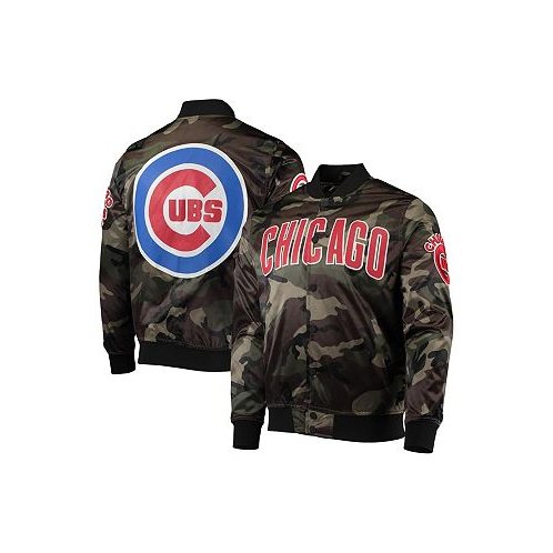 Pro Standard Mens Camo Chicago Cubs Satin Full-Snap Jacket