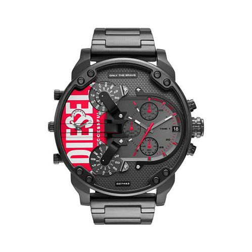 Diesel Mens Chronograph Mr. Daddy 2.0 Black-Tone Stainless Steel Bracelet Watch 57mm
