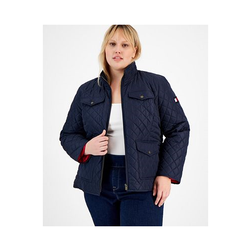 Tommy Hilfiger Plus Size Quilted Stand-Collar Jacket