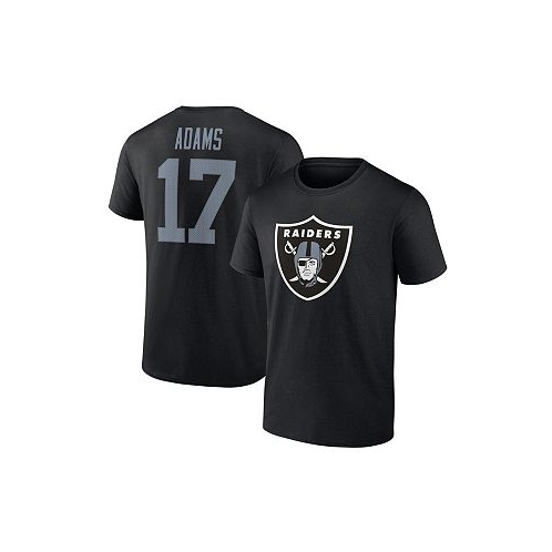Fanatics Mens Davante Adams Black Las Vegas Raiders Player Icon Name and Number T-shirt