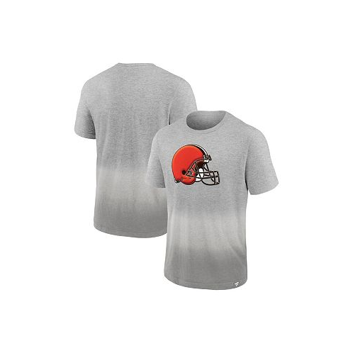 Fanatics Mens Heathered Gray Gray Cleveland Browns Team Ombre T-shirt