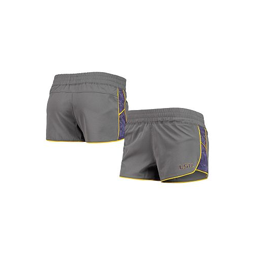 Colosseum Womens Gray Purple LSU Tigers Pamela Lined Shorts