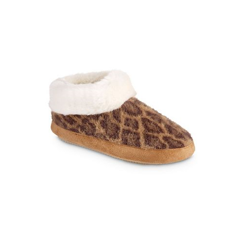 Isotoner Signature Womens Memory Foam Cheetah Comfort Boot Slippers