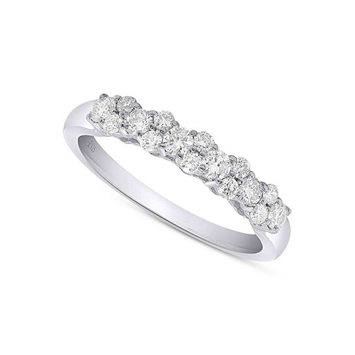 Forever Grown Diamonds Lab-Created Diamond Cluster Band (1/2 ct. t.w.) in Sterling Silver