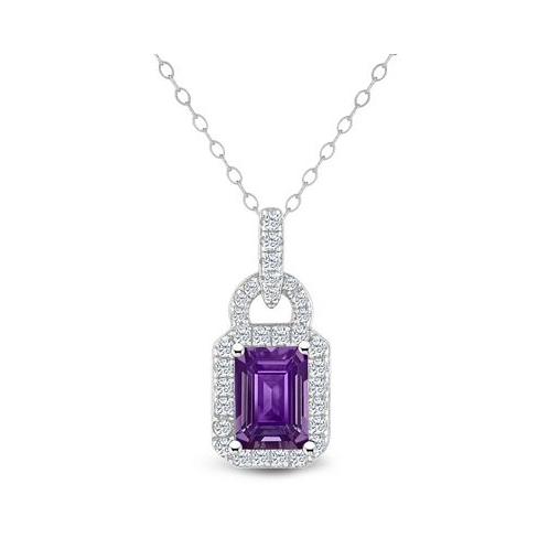 Macys Topaz (1/4 ct. t.w.) Halo Pendant Necklace in Sterling Silver