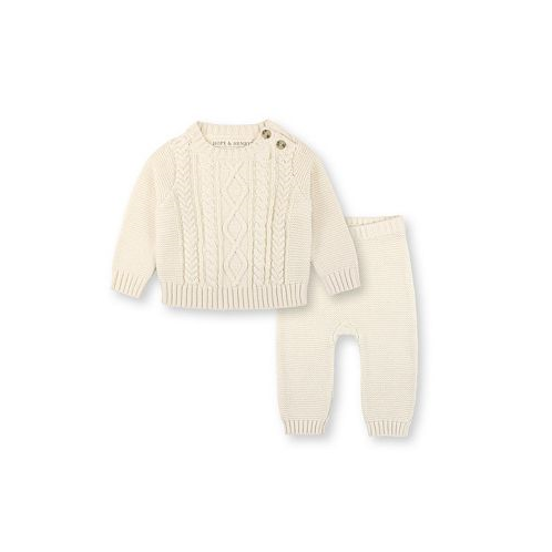 Hope & Henry Baby Boys Layette Baby Long Sleeve Cable Sweater and Legging Set