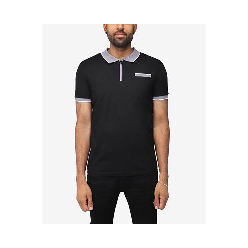X-Ray Mens Comfort Zip-Neck Tipped Polo Shirt