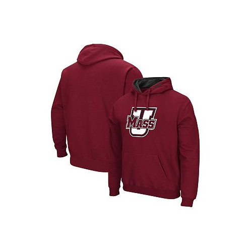 Colosseum Mens Maroon UMass Minutemen Arch and Logo Pullover Hoodie