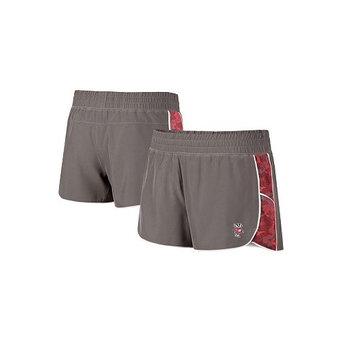 Colosseum Womens Gray and Red Wisconsin Badgers Pamela Lined Shorts