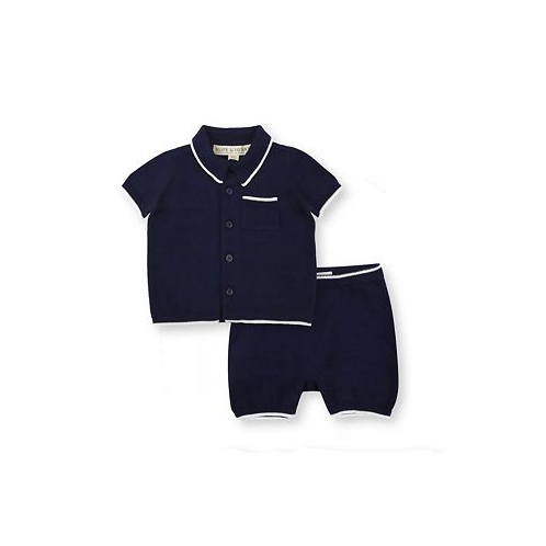 Hope & Henry Baby Boys Baby 2-Piece Polo Sweater Set